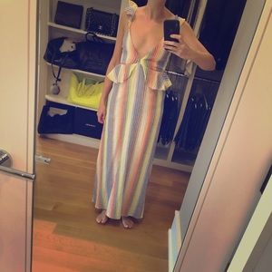 Saylor Rainbow Linen Maxi Dress